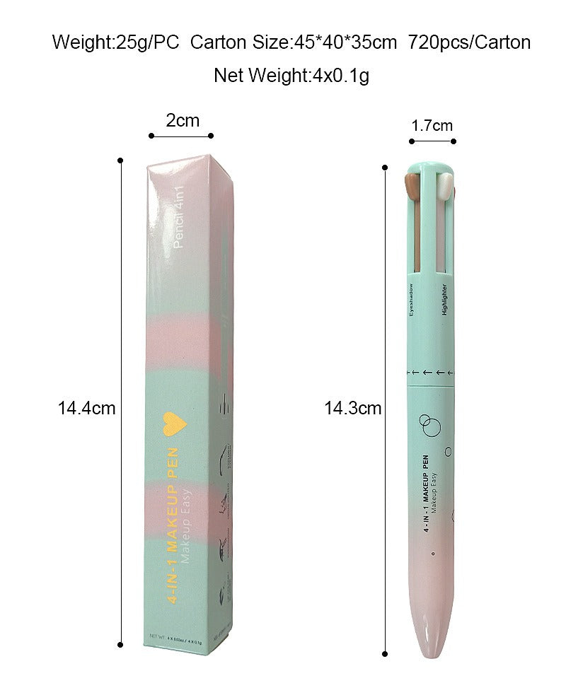 4-in-1 Cosmetic Pencil – Lip Liner, Eyeliner & Brow Cosmetic Makeup Pencil Oasis Select