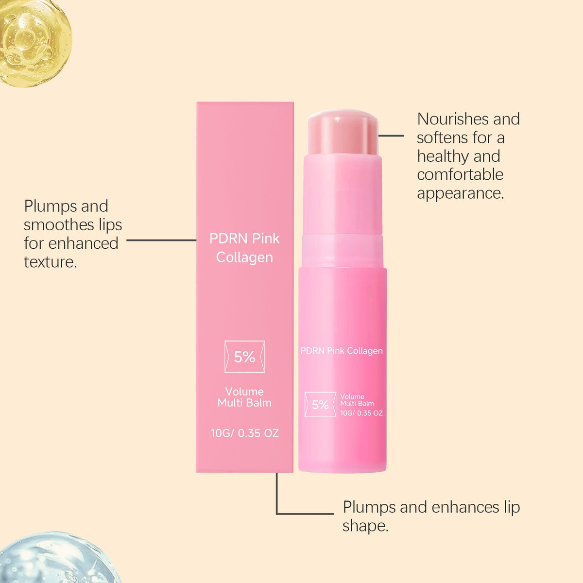 PDRN Pink Collagen Cream Stick – Nourishing Lip Balm 10g Collagen Lip Balm Oasis Select