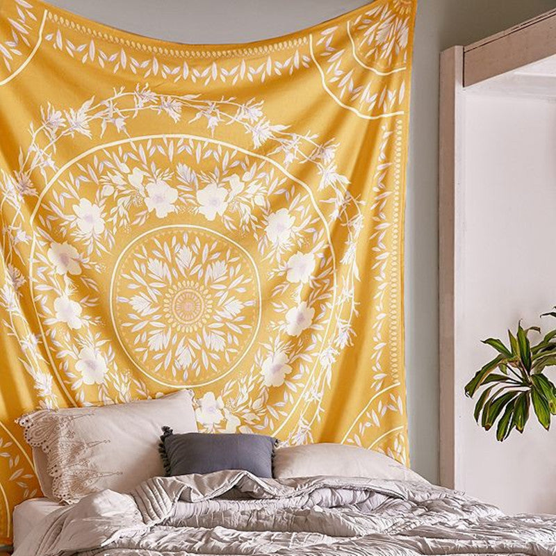 Bohemian Mandala Wall Tapestry – Indian Art Print | Boho Decor Wall Tapestry Oasis Select Color C 145X145CM