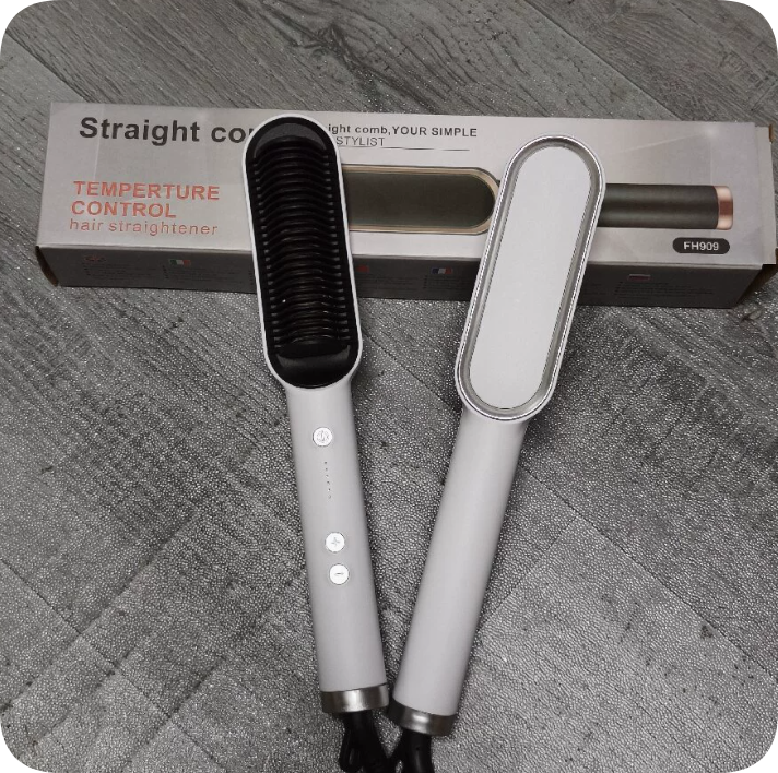 2-in-1 Negative Ion Hair Straightening & Curling Comb Hair Styling Comb Oasis Select