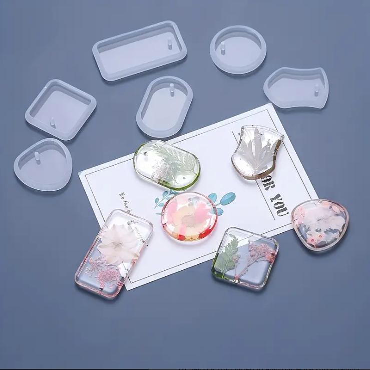 Silicone Epoxy Mold Set – Heart, Oval & Pendant Shapes Resin Craft Mold Oasis Select