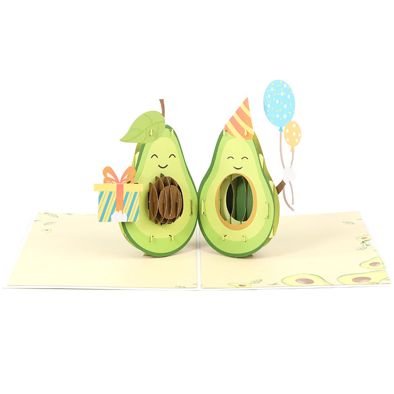 3D Avocado Birthday Card – Handcrafted Pop-Up Gift Card Pop-Up Greeting Card Oasis Select
