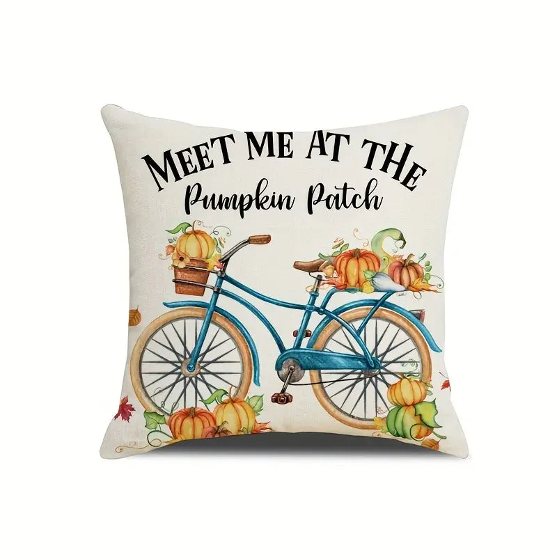 4-Pack Linen Pumpkin Throw Pillow Covers 18x18" – Fall Décor Decorative Pillow Covers Oasis Select