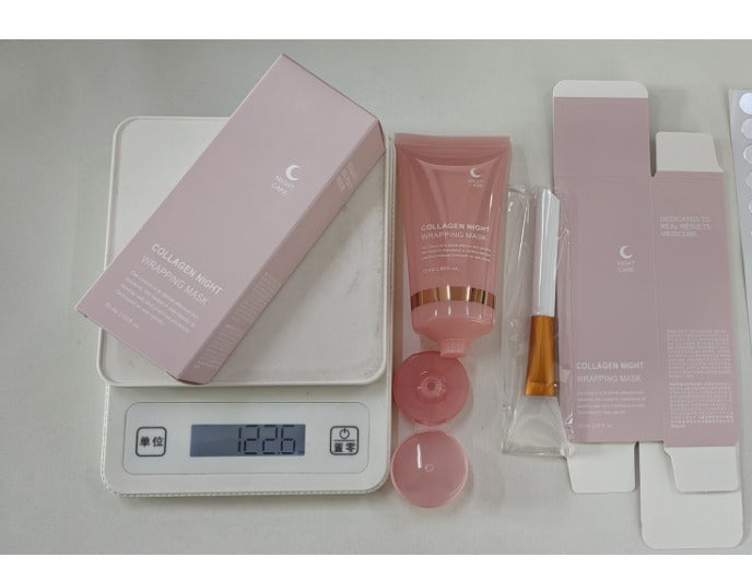 Collagen Night Wrapping Face Mask – Firming & Hydrating Collagen Night Mask Oasis Select With long brush set 75ml