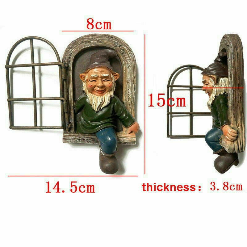 Elf Out The Door Garden Gnome Statue | Tree Hugger Decor Garden Gnome Statue Oasis Select