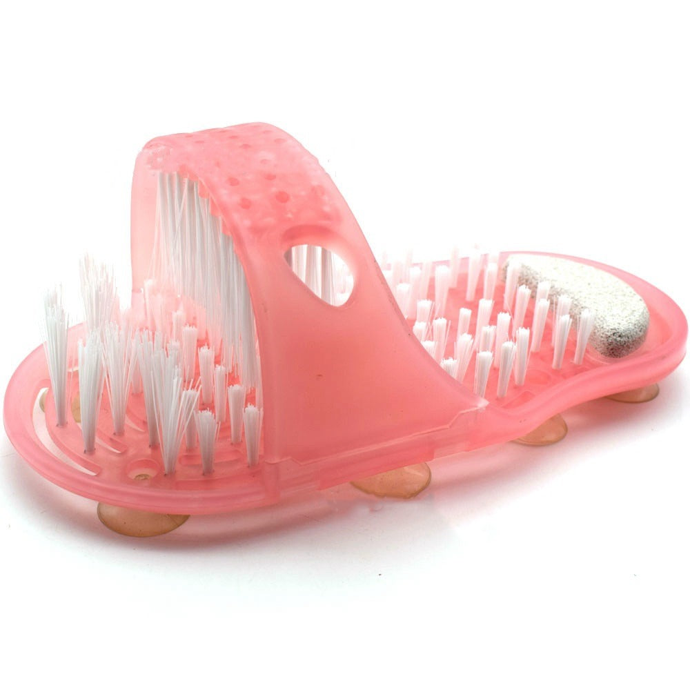 Shower Foot Scrubber Massager Slippers with Pumice Stone Foot Scrubber Slippers Oasis Select Pink - No box 1