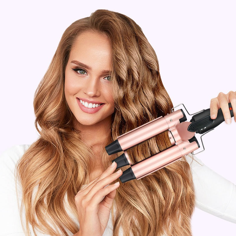 Three-Tube Water Wave Hair Curler | Multi-Adapter Styling Tool Hair Curling Iron Oasis Select