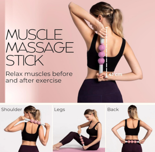 Dual-Zone Foam Roller Set – Massage Stick & Spike Ball Foam Roller Set Oasis Select