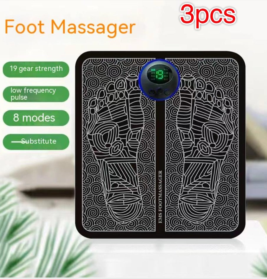 EMS Foot Massager Pad – 8 Modes, 19 Levels, USB Rechargeable EMS Foot Massager Oasis Select