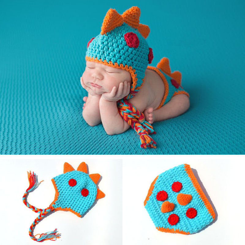 Dinosaur Knitted Photography Hat Set for Newborns Baby Photography Hat Oasis Select