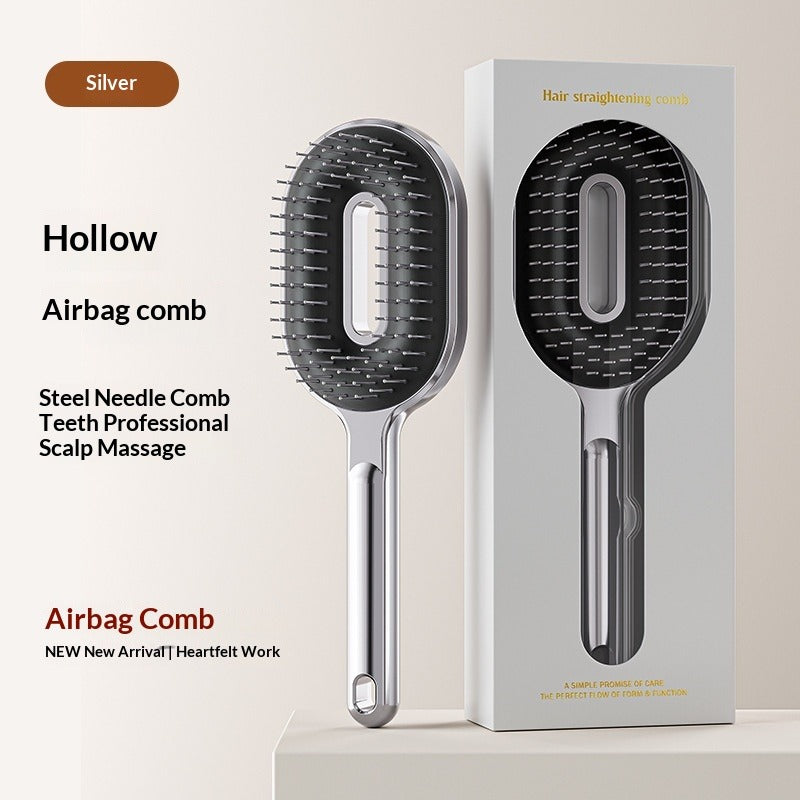 Fluffy Air Cushion Massage Comb – Volume & Detangling Hair Styling Comb Oasis Select Silver
