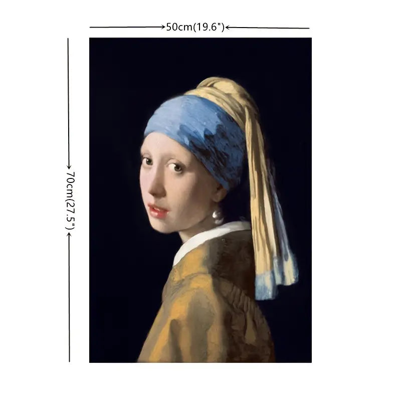 Girl With a Pearl Earring Silk Wall Art – Unframed 50x70cm Silk Wall Art Print Oasis Select