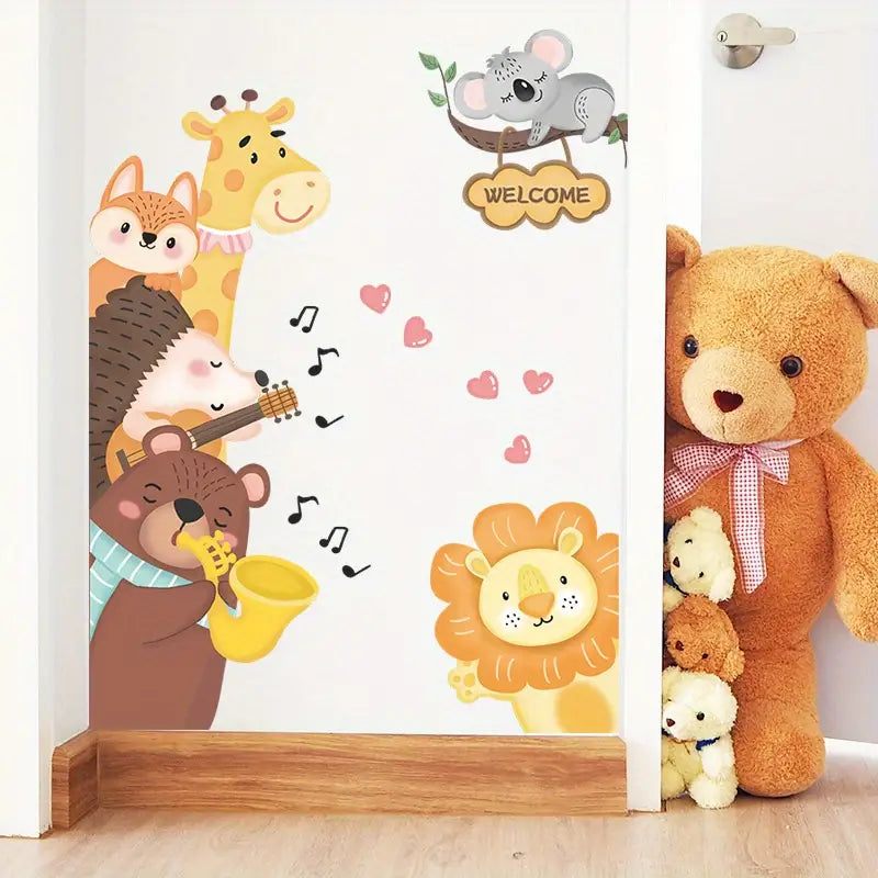Cartoon Animal Wall Stickers for Kids' Rooms – 2 Sheets PVC Kids Wall Stickers Oasis Select