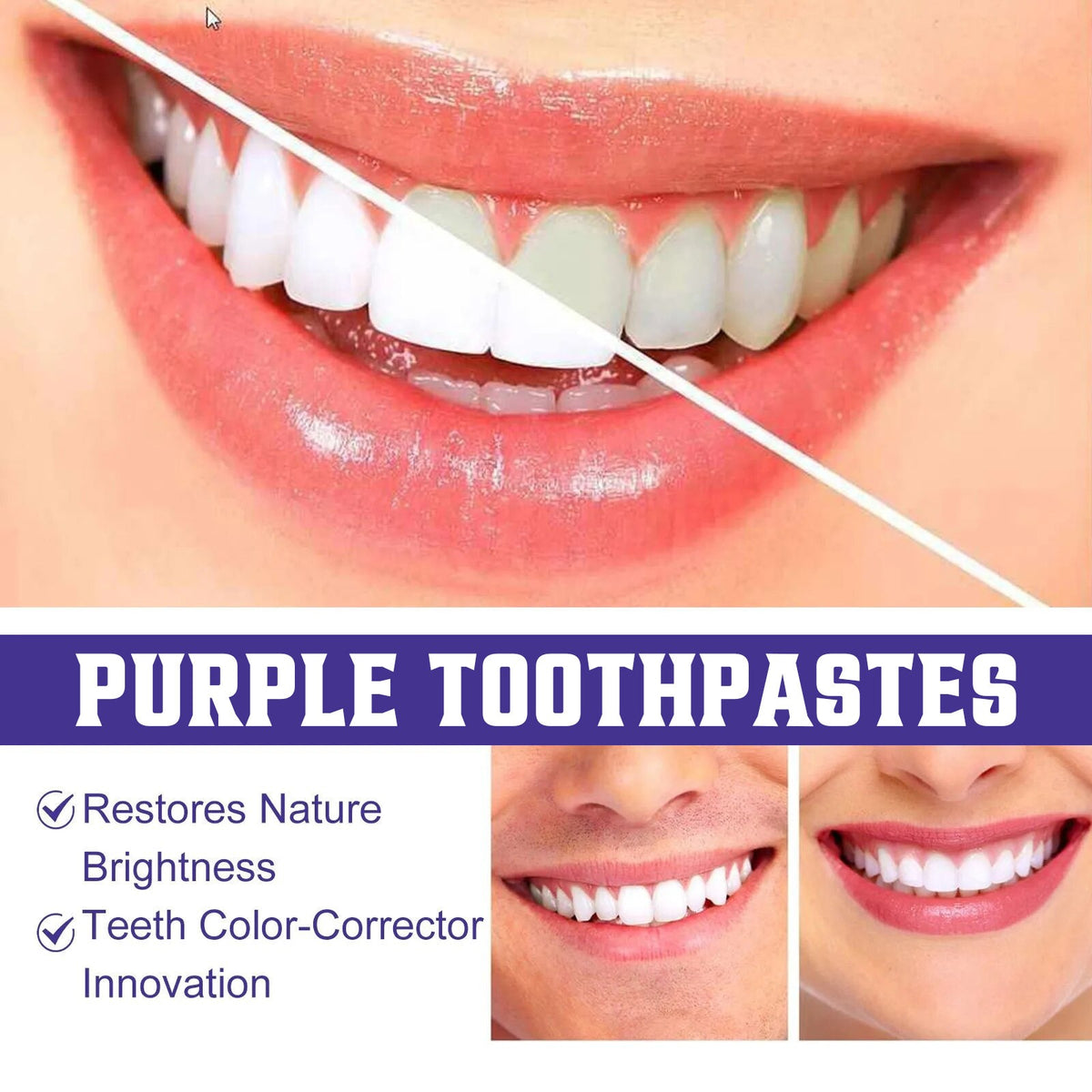 Purple Teeth Whitening Toothpaste 30ml – Fresh Breath Whitening Toothpaste Oasis Select