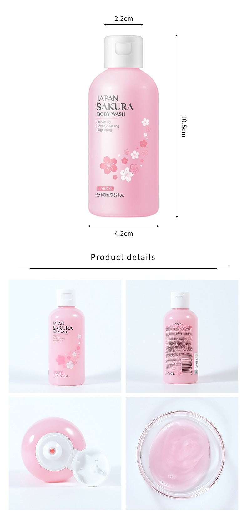 Japanese Cherry Blossom Shower Gel 100ml | Moisturizing Body Wash Moisturizing Shower Gel Oasis Select
