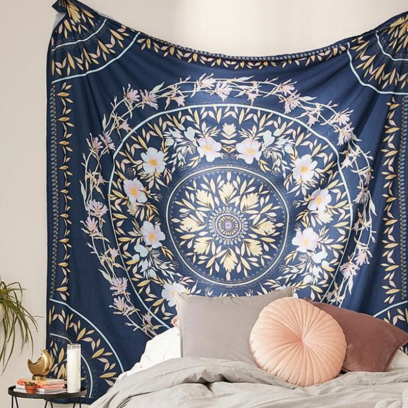 Bohemian Mandala Wall Tapestry – Indian Art Print | Boho Decor Wall Tapestry Oasis Select Color B 145X145CM