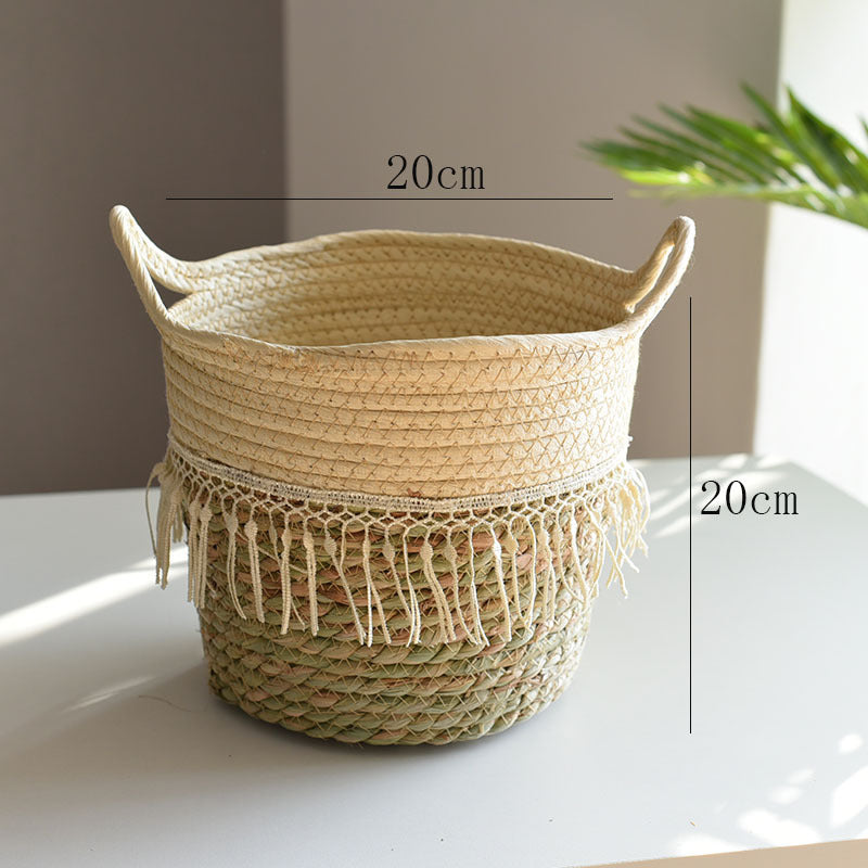 Large Woven Flower Pot Set | Nordic Boho Indoor Planter Woven Indoor Planter Oasis Select