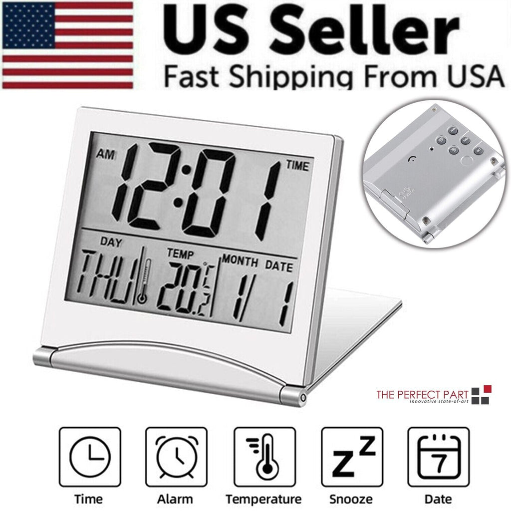 Digital Travel Alarm Clock Foldable LCD Temperature Display Digital Alarm Clock Oasis Select