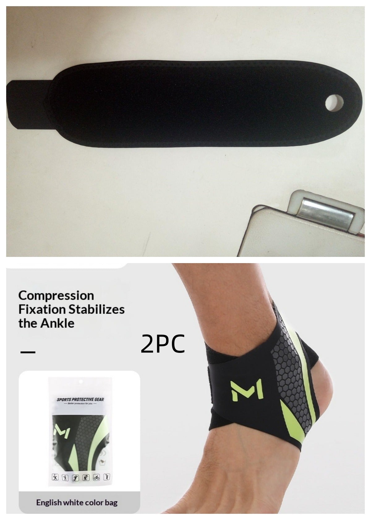 Ankle Compression Sleeve – Unisex Sport & Workout Support Ankle Compression Sleeve Oasis Select Average Size 1PCS Black And Green Set