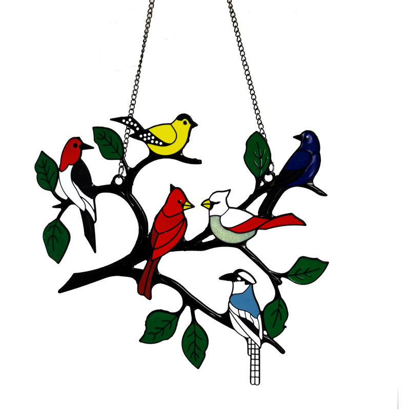 Alloy Double-Sided Oil Drip Bird Hanging Wall Decoration Hanging Wall Decoration Oasis Select