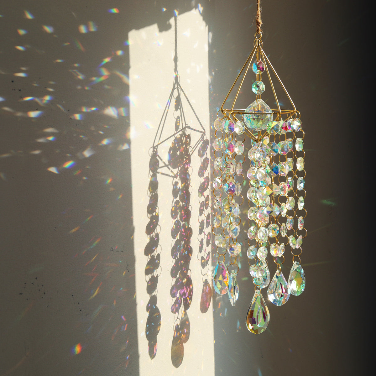 Golden Sun Catcher AB Crystal Pendant | Rainbow Light Decor Crystal Sun Catcher Oasis Select