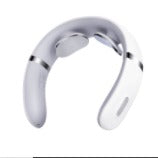 Rechargeable Pulse Neck Massager with Hot Compress | USB Neck Massager Oasis Select White - Voice version Average