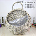 Wicker Wall-Mounted Hanging Basket for Flowers & Plants Wicker Wall Planter Oasis Select Do old gray 20cm