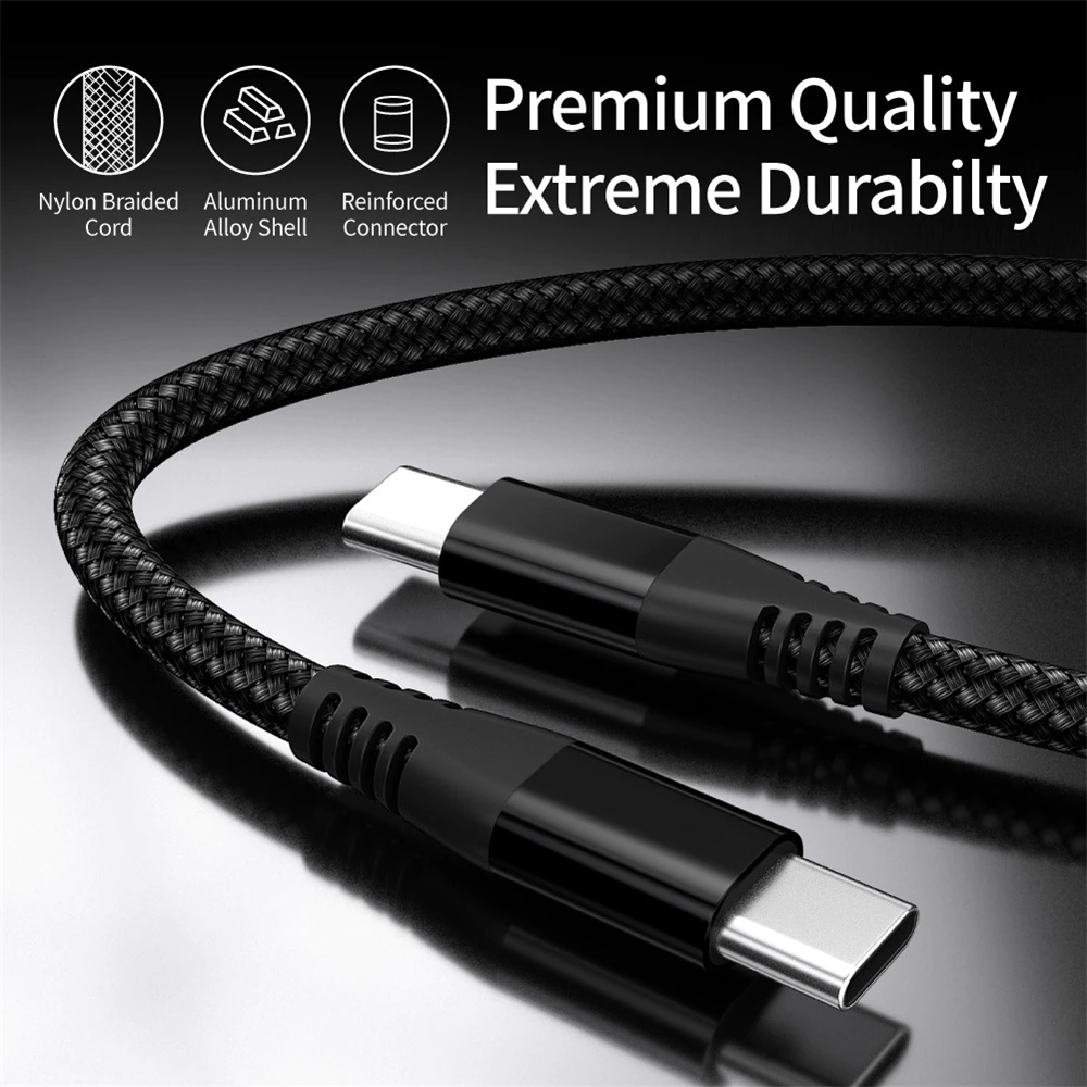 USB-C to USB-C Cable 60W Fast Charging | Nylon Braided USB-C Charging Cable Oasis Select