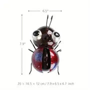 Iron Ladybug Sculpture | Handcrafted Cartoon Home Decor Iron Art Sculpture Oasis Select Red