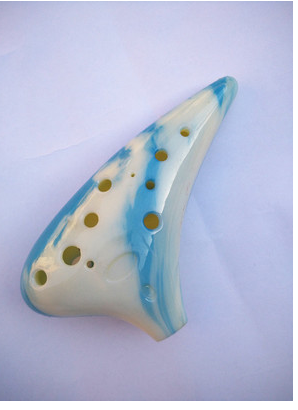 6-Hole Alto Ocarina | Eco-Friendly Resin, Multiple Designs Alto Ocarina Oasis Select Blue and white with 12