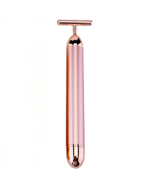 24K Gold Vibrating Facial Roller Massager | Ultrasonic Glow Facial Massager Tool Oasis Select Red