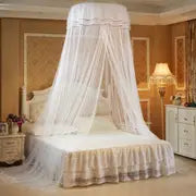 Round Ceiling Mosquito Net with Butterfly Decor – 6 Colors Bed Canopy Net Oasis Select White