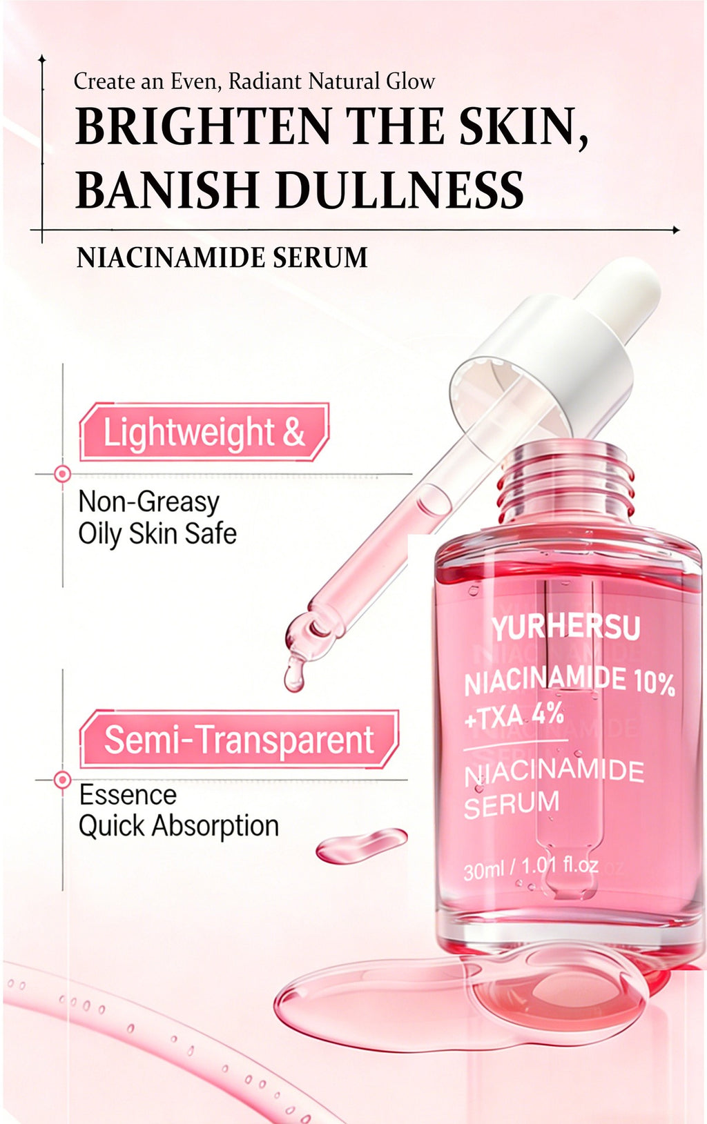 Niacinamide Hydrating Facial Serum 30ml | Brighten & Smooth Facial Serum Oasis Select