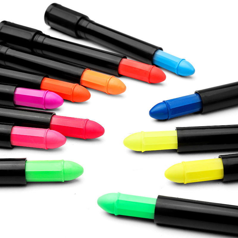 Glow-in-the-Dark Face Paint Crayon Set – 6 or 12 Colors Face Paint Crayon Set Oasis Select