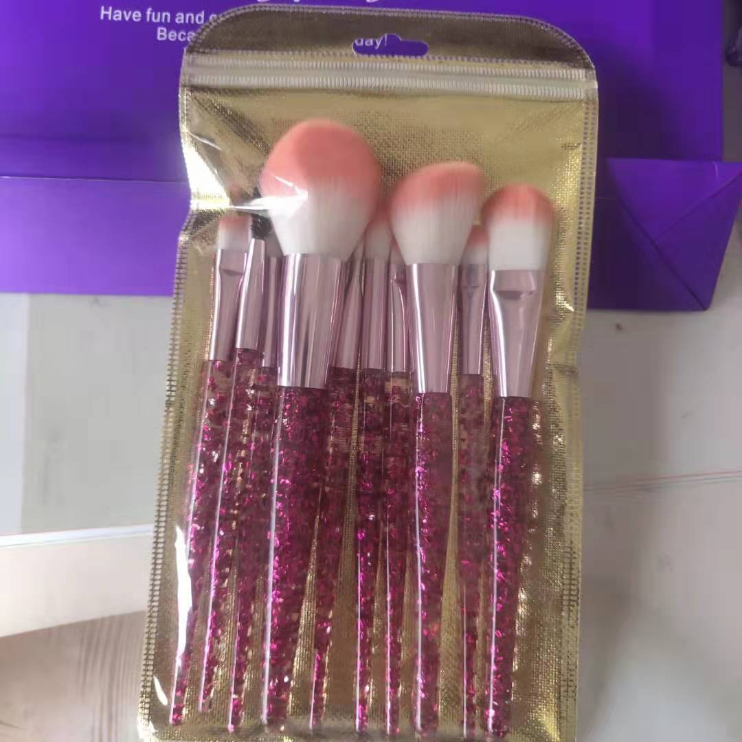 10-Piece Makeup Brush Set – Blend, Contour & Highlight Makeup Brush Set Oasis Select Orange gold bag