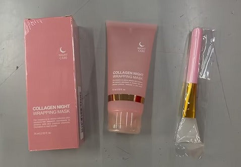 Collagen Night Wrapping Face Mask – Firming & Hydrating Collagen Night Mask Oasis Select Suit With 1 Brush 75ml