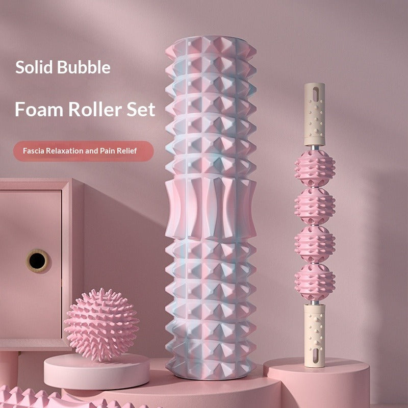 Dual-Zone Foam Roller Set – Massage Stick & Spike Ball Foam Roller Set Oasis Select