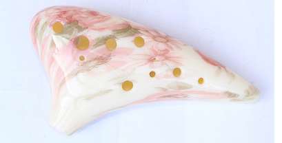 6-Hole Alto Ocarina | Eco-Friendly Resin, Multiple Designs Alto Ocarina Oasis Select White flower with 12