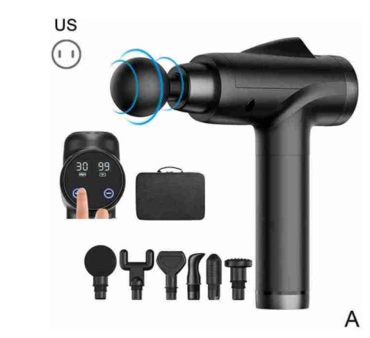 LCD Electric Massage Gun – Handheld Muscle Recovery Tool Electric Massage Gun Oasis Select Black US Plug