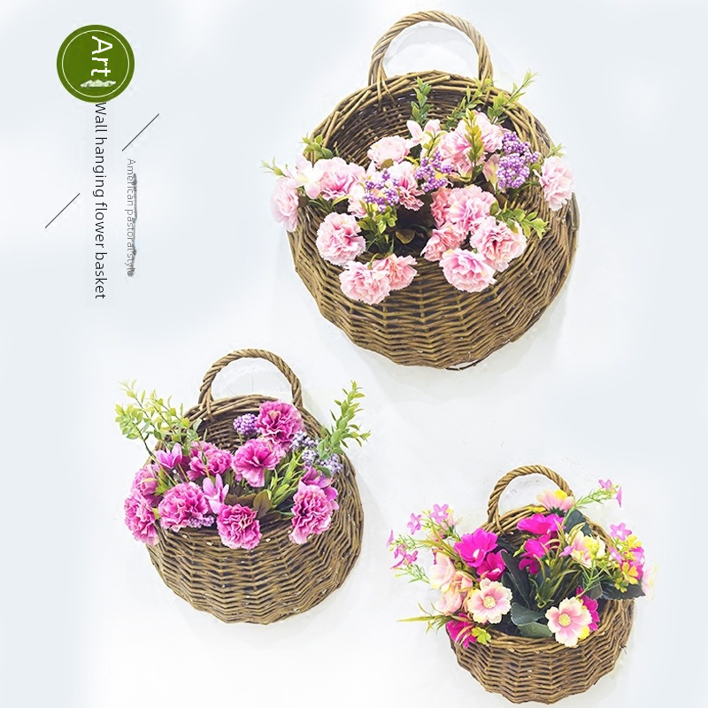 Wicker Wall-Mounted Hanging Basket for Flowers & Plants Wicker Wall Planter Oasis Select