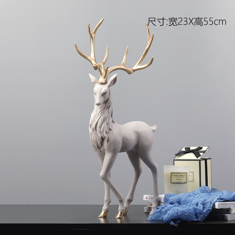 Elegant Resin Deer Figurine | Luxury Home Decor & Gift Decorative Figurine Oasis Select Deer Keep Mind-Standing-Curry