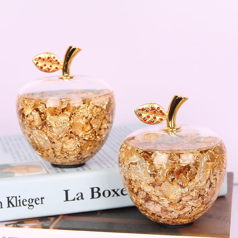 Gold Foil Plush Apple Christmas Ornament | Festive Decor Christmas Ornament Oasis Select