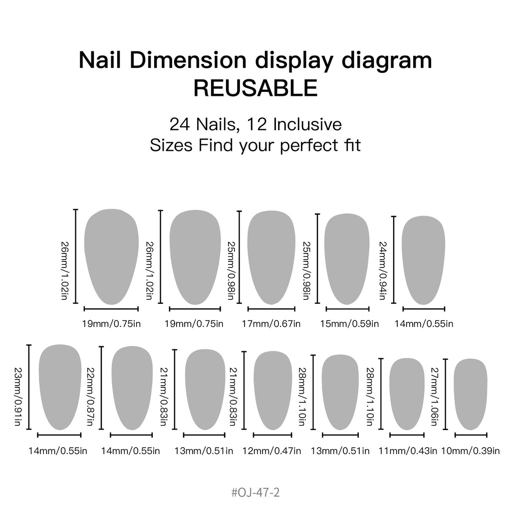 3D Resin Almond Press-On Nails | Jelly Design, Reusable Kit Press-On Nail Set Oasis Select