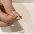 Japanese 925 Silver Rose Gold Natural Shell Flower Ring Silver Ring Oasis Select Flower US 8