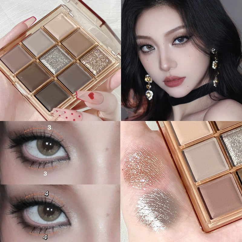 DIKALU Sunset Glow 9-Color Eyeshadow Palette | Matte & Shimmer Eyeshadow Palette Oasis Select 12# micro cold plate