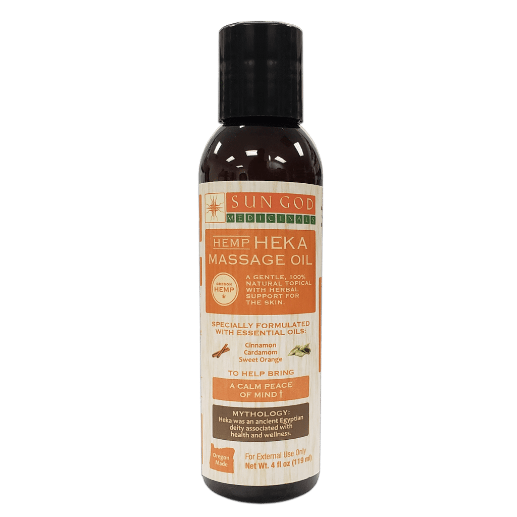 Heka Hemp Massage Oil 4 oz – Full Spectrum Natural Blend Hemp Massage Oil Oasis Select