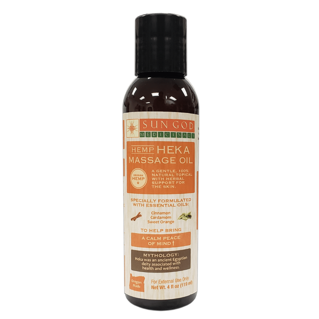 Heka Hemp Massage Oil 4 oz – Full Spectrum Natural Blend Hemp Massage Oil Oasis Select