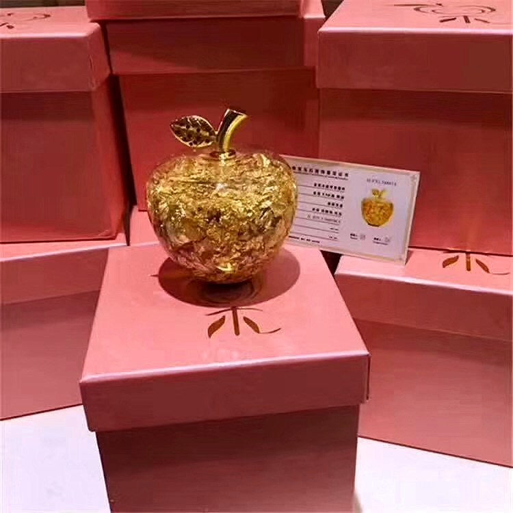 Gold Foil Plush Apple Christmas Ornament | Festive Decor Christmas Ornament Oasis Select