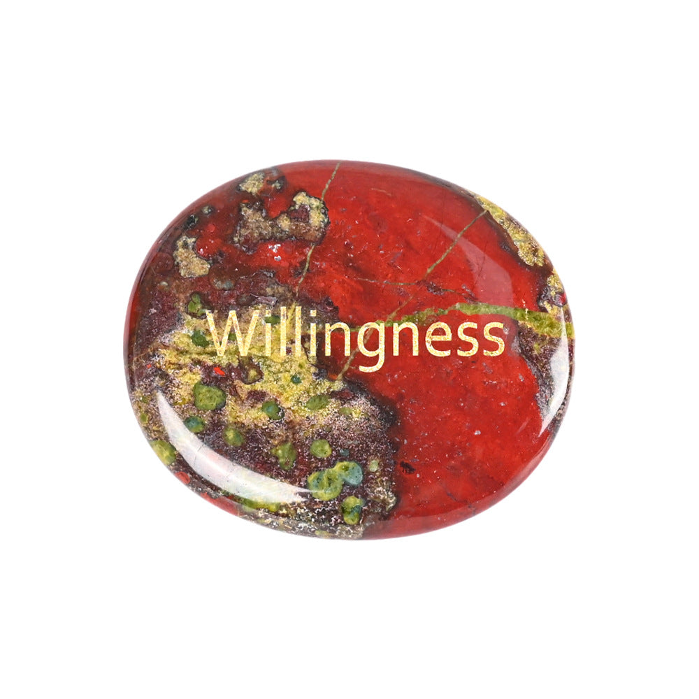 Natural Crystal Oval Gemstone Slabs – Polished Energy Stones Crystal Gemstone Slab Oasis Select 45*35*7mm Dragon Blood Stone (Willingness)