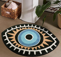 Greek Eye Good Energy Rug – Soft Polyester Elliptical Mat Decorative Area Rug Oasis Select